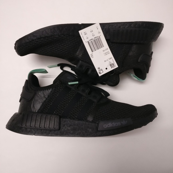 Womens Adidas Nmd R1 Mint Glow Black Green - Picture 3 of 8